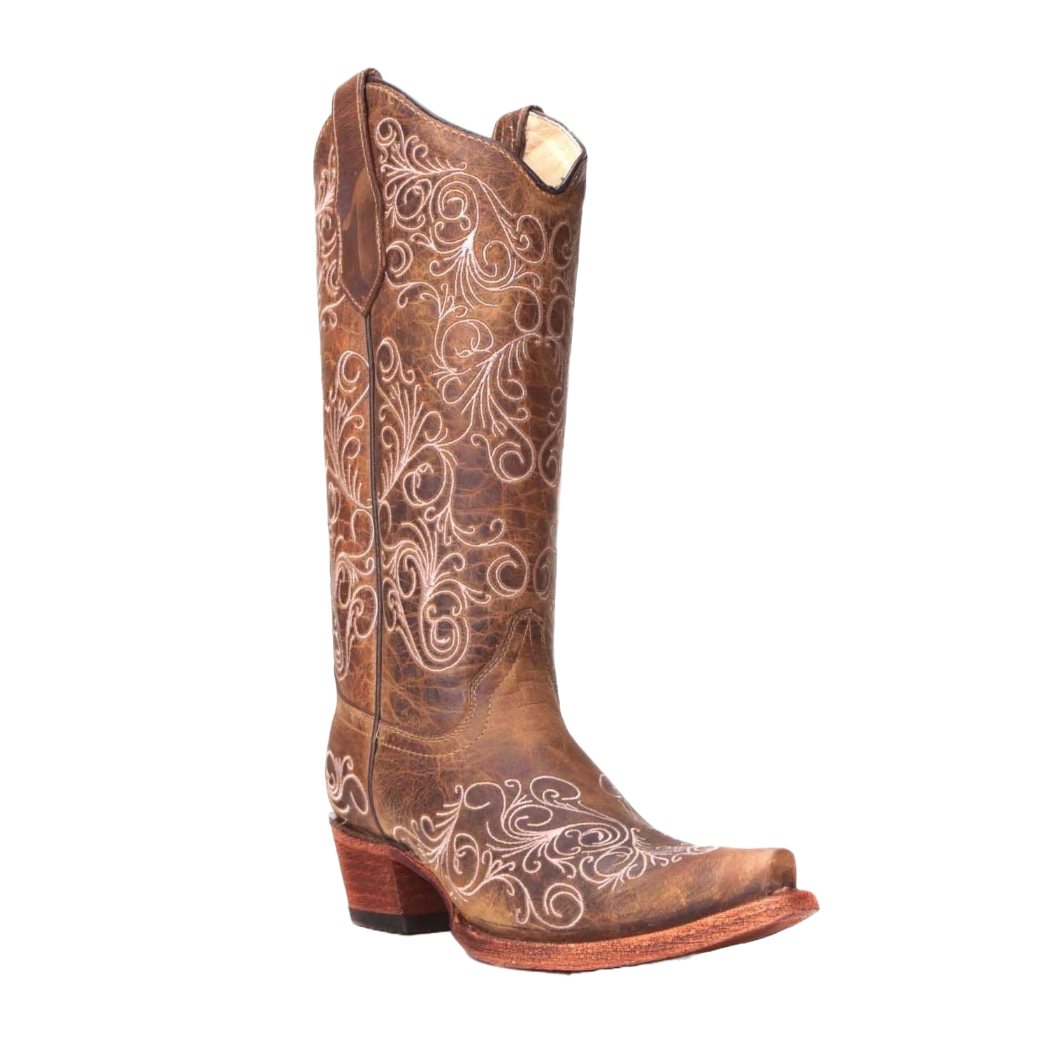 Circle G By Corral Ladies Tan Full Embroidery Boots L5418