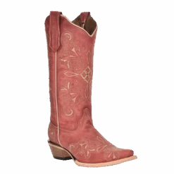 Corral® Ladies Red Embroidered Snip Toe Boots L6001