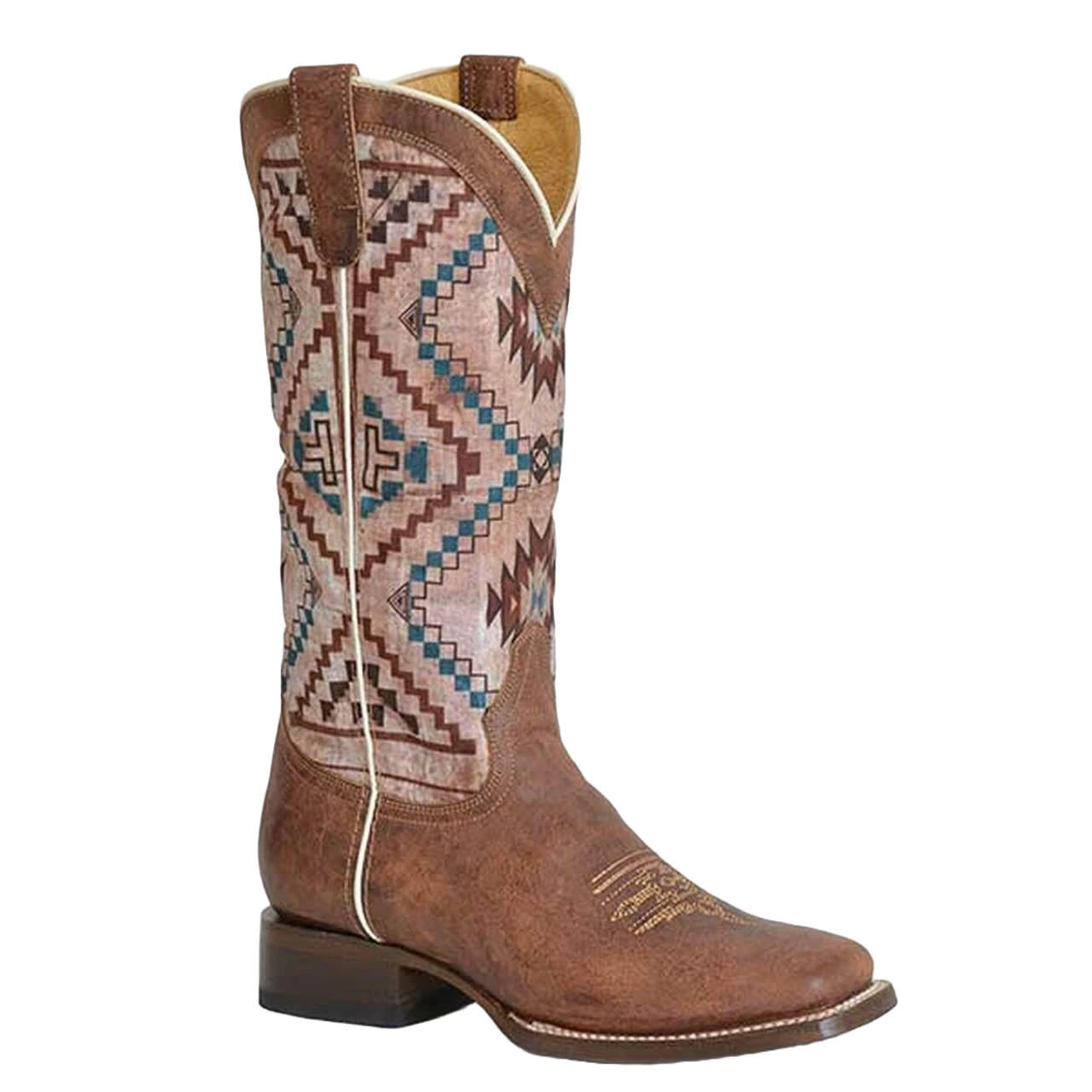 Roper Ladies Margo 13" Square Toe Vintage Brown Leather Boots 09-021-7015-8409