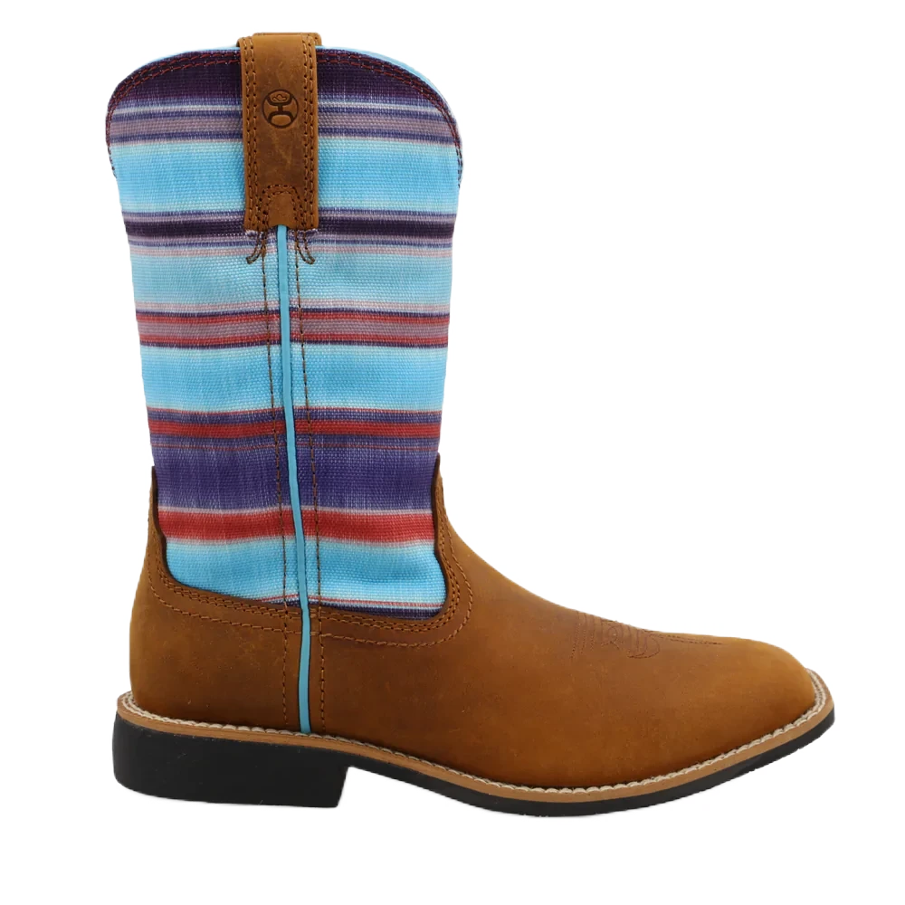 Hooey® Children's Distressed Saddle & Blue Multi-Color Boots YHY0011 - Image 2