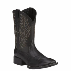 Ariat Men’s Black Sport Wide Square Toe Western Boot 10016292