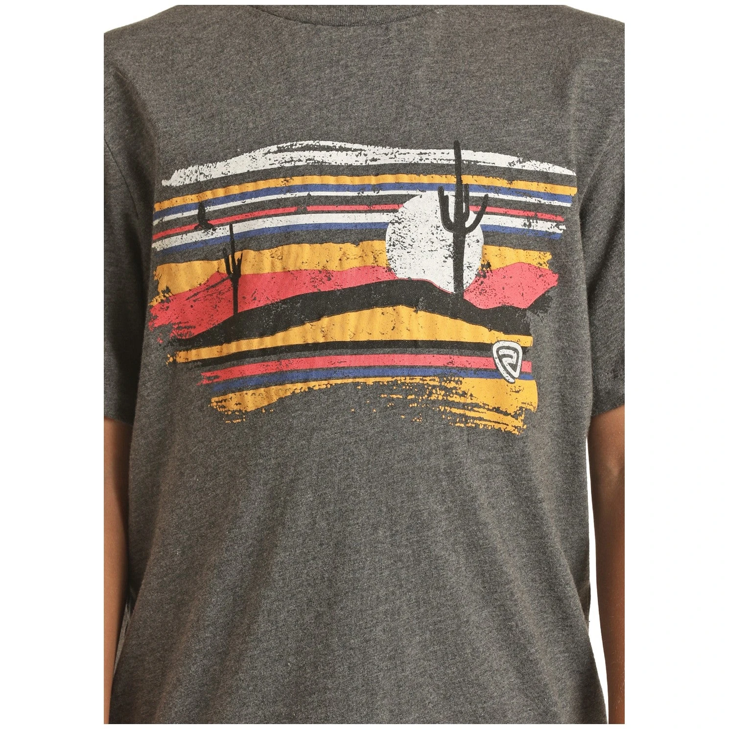 Rock & Roll Cowboy Desert Graphic Charcoal Grey T-Shirt P3T1524 - Image 2