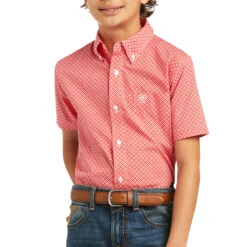 Ariat Boy's Short Sleeves Poppies Button Down Shirt 10039513
