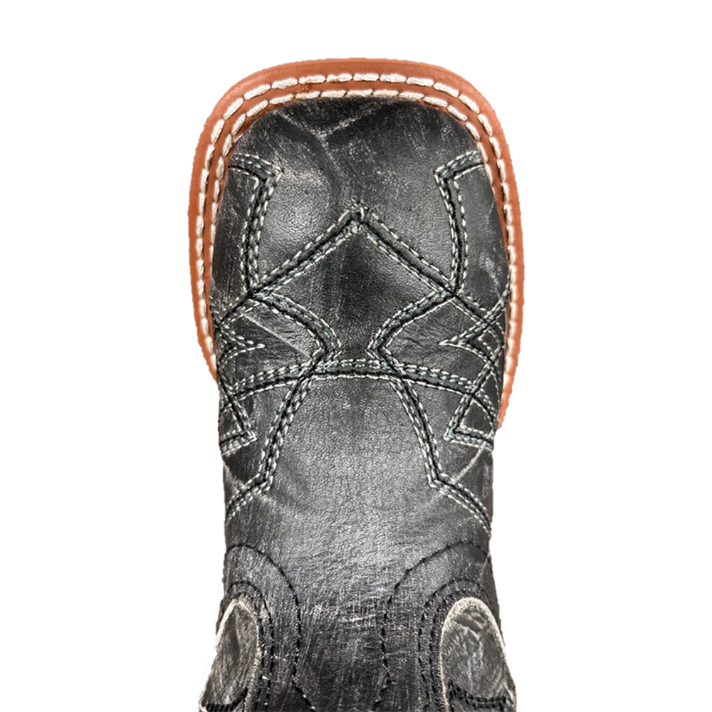 Dan Post® Toddler Boy's Quinn Square Toe Black Leather Boots DPC3939 - Image 2