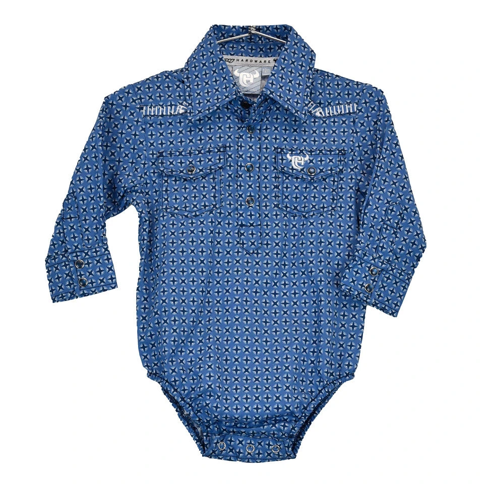 Cowboy Hardware Infant Boys Circle Star Blue Onesie 725468R-400