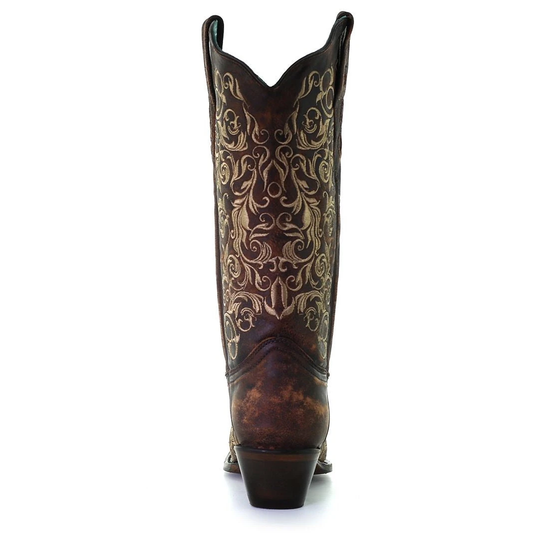 Corral Boots Corral Ladies Honey Brown Floral Snip Toe Western Boots Z5016 - Image 3